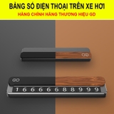 Bảng Số Điện Thoại  GD Trên Taplo Ô Tô Kim Loại Nguyên Khối Cao Cấp Có Nắp Trượt Vân Gỗ Loại 1