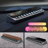 Bảng Số Điện Thoại  GD Trên Taplo Ô Tô Kim Loại Nguyên Khối Cao Cấp Có Nắp Trượt Vân Gỗ Loại 1