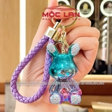 Móc Khóa Hình Búp Bê Thỏ Đính Đá Kèm Dây Dù Xinh Xắn