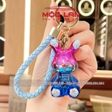 Móc Khóa Hình Búp Bê Thỏ Đính Đá Kèm Dây Dù Xinh Xắn