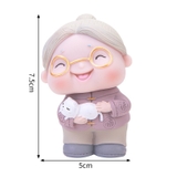 Tượng Cặp Đôi Ông Bà Già Hạnh Phúc trang trí bánh kem, phụ kiện bánh sinh nhật, phụ kiện trang trí