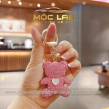Móc Khóa Hình Gấu Đính Đá Dễ Thương - Móc Gấu Trái Tim Full đá