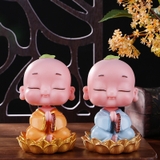 Bộ 5 Tượng Tiểu Vui Vẻ Bình An Trang Trí Nhà Cửa Để Xe Ô Tô - đơn giá 1 ông