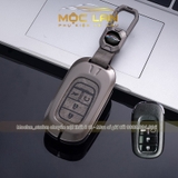 Bộ ốp kim loại mặt da + lưng da bò dập chìm logo mix móc khoá HONDA