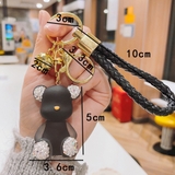 (6 màu) Móc Khóa Gấu Berick Pha Lê Trong Suốt Tai Đính Đá Hoạt Hình Dễ Thương