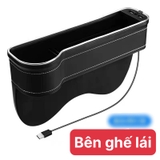 Khay Hộp Đựng Điện Thoại / Cốc / Thẻ / Đồ Uống 2 Cổng Sạc USB Có Đèn Led Gắn Ghế Ngồi Xe Hơi