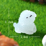 Mini Dạ Quang Chó Poodle Tượng Nhỏ, Tượng Nhỏ Chó Dạ Quang Ngộ nghĩnh Thực Tế, Đồ Chơi Trẻ Em Hoạt Hình Nhựa Handmade Trang Trí Phong Cảnh Micro Trang Trí Xe Hơi
