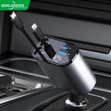 Tẩu Sạc Nhanh Ô Tô 120W 4in1 Bộ Sạc xe hơi USB Type-C cho Samsung Iphone Huawei Đo Điện Áp