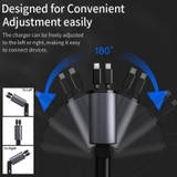 Tẩu Sạc Nhanh Ô Tô 120W 4in1 Bộ Sạc xe hơi USB Type-C cho Samsung Iphone Huawei Đo Điện Áp