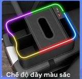 Khay Hộp Đựng Điện Thoại / Cốc / Thẻ / Đồ Uống 2 Cổng Sạc USB Có Đèn Led Gắn Ghế Ngồi Xe Hơi