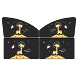 (combo 4) Rèm che nắng ô tô cách nhiệt có nam châm Hươu cao cổ