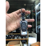 Bộ ốp kim loại lưng da + móc khoá dây da hãng Vinfast