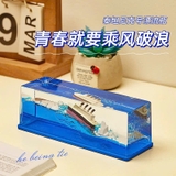Mô Hình Thuyền Bất Tử trong bể nước, Tàu Titanic, Trang Trí Decor, Trưng Bày Taplo Ô Tô, Làm Quà Tặng Người Thân, Bạn Bè