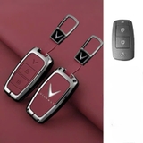 Ốp khoá kim loại 2 mặt da cao cấp xe ô tô Vinfast VF3 VF5 VF6789+ Móc Ngắn