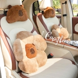 Lót Ghế Ô Tô Gối Tựa Ô Tô Hoạ Tiết Chuột Capybara Dễ Thương