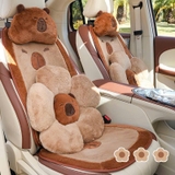 Lót Ghế Ô Tô Gối Tựa Ô Tô Hoạ Tiết Chuột Capybara Dễ Thương