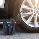 Bơm lốp ô tô, xe máy AIKESI bơm hơi 12V đồng hồ điện tử tự ngắt