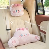 combo gối cổ lưng mèo hồng