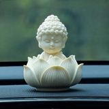 Tượng Như Lai Thích Ca / Quan Âm Bồ Tát Ngồi Đài Sen Trắng Ngà Voi – Trang Trí Ô Tô | Phong Thủy | Ban Thờ Mini