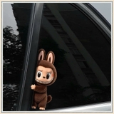 Bộ 2 tem dán Cột A trang trí ô tô hình LABUBU dễ thương