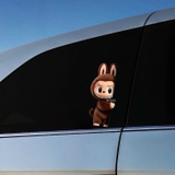 Bộ 2 tem dán Cột A trang trí ô tô hình LABUBU dễ thương