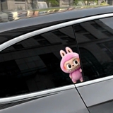 Bộ 2 tem dán Cột A trang trí ô tô hình LABUBU dễ thương