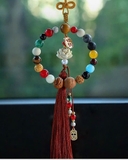 Khánh Treo Xe ô tô Phật Thích Ca Hoa Sen Vòng Tròn Ngọc Gỗ Hoàng Dương Thơm