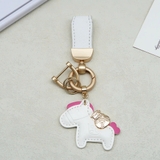 Móc khoá dây da nhiều màu mix hoa quả và ngựa