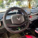 (KH) Bọc vô lăng da Pu đen chỉ đỏ lượn sóng M01