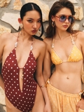 BROWN POLKA DOT TANKINI