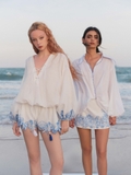 DRAPPED WHITE  LINEN SHIRT