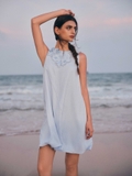 BLUE LINEN DRESS