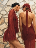 BROWN KNIT COVER UP