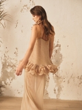 BROWN OFF-SHOULDER MAXI