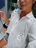 WHITE TROPICAL LINEN SHIRT
