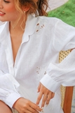 WHITE TROPICAL LINEN SHIRT
