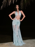 AQUA LACE DRESS