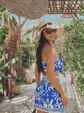 BLUE OCEAN LINEN SKIRT