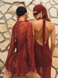 BROWN KNIT COVER UP