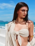 BEIGE LINEN BRA