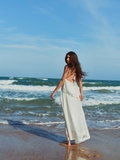 WHITE LINEN MAXI SKIRT