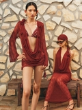 BROWN KNIT COVER UP