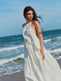 WHITE LINEN MAXI SKIRT