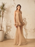 BROWN OFF-SHOULDER MAXI