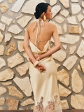 IVORY SILK DRAPPED NECK TOP