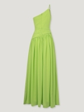 GREEN SMOCKING SLIT MAXI