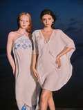 WHITE EMBROIDERED LINEN TUNIC