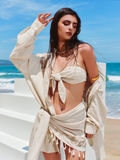 BEIGE LINEN BRA