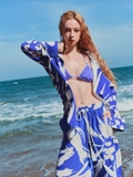BLUE OCEAN SILK PANTS