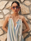BLUE STRIPED WRAPP DRESS